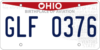 OH license plate GLF0376