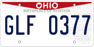 OH license plate GLF0377