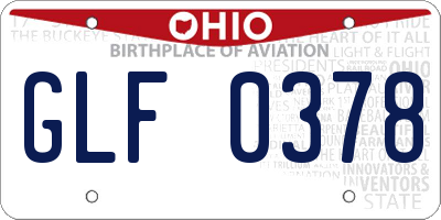 OH license plate GLF0378