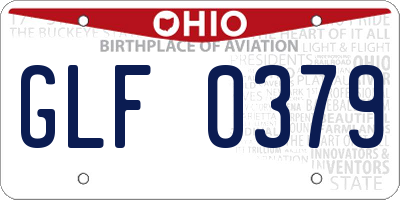 OH license plate GLF0379