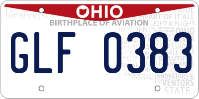 OH license plate GLF0383