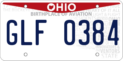 OH license plate GLF0384
