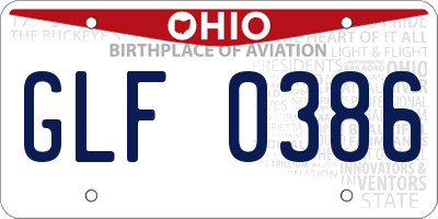 OH license plate GLF0386