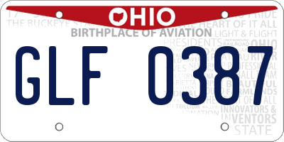 OH license plate GLF0387