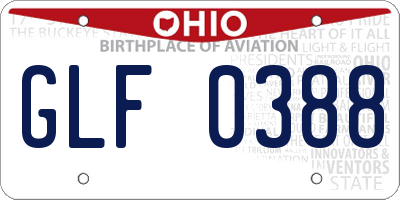 OH license plate GLF0388