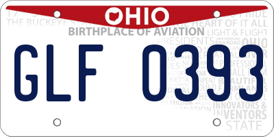 OH license plate GLF0393