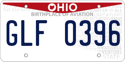 OH license plate GLF0396