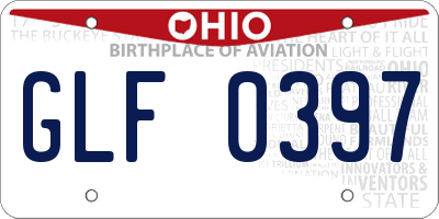 OH license plate GLF0397
