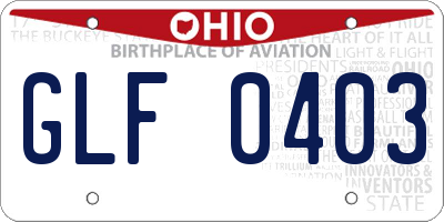 OH license plate GLF0403