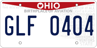 OH license plate GLF0404