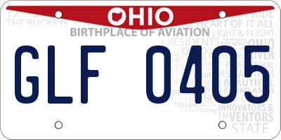 OH license plate GLF0405