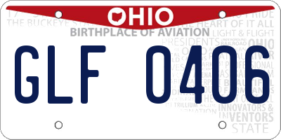 OH license plate GLF0406