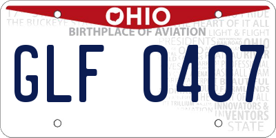 OH license plate GLF0407