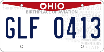OH license plate GLF0413