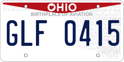 OH license plate GLF0415