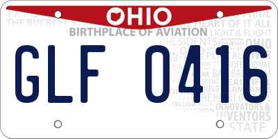 OH license plate GLF0416