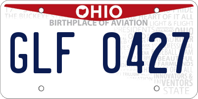 OH license plate GLF0427