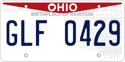 OH license plate GLF0429