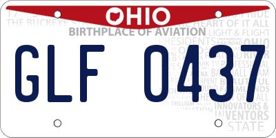 OH license plate GLF0437