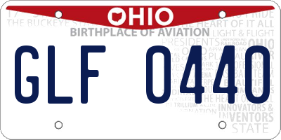 OH license plate GLF0440