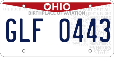 OH license plate GLF0443