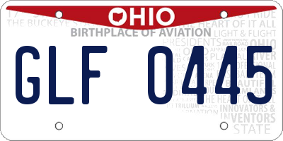 OH license plate GLF0445