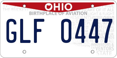 OH license plate GLF0447