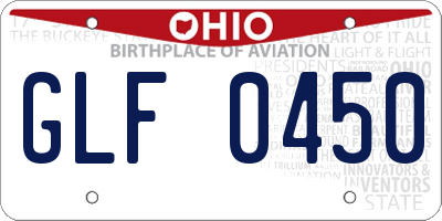 OH license plate GLF0450