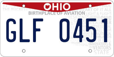 OH license plate GLF0451