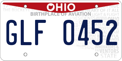 OH license plate GLF0452