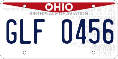 OH license plate GLF0456