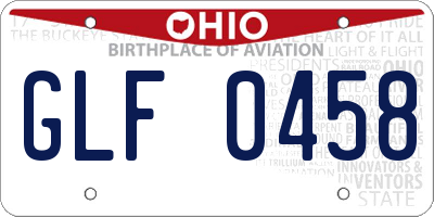 OH license plate GLF0458