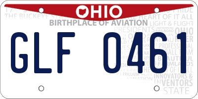 OH license plate GLF0461
