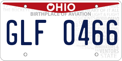 OH license plate GLF0466