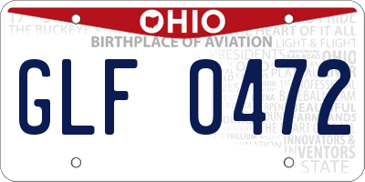 OH license plate GLF0472