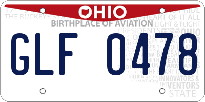 OH license plate GLF0478