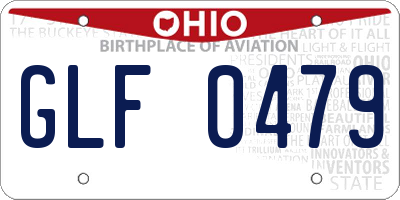 OH license plate GLF0479