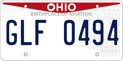 OH license plate GLF0494