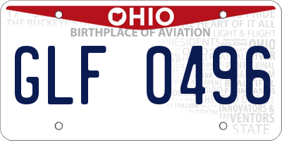 OH license plate GLF0496