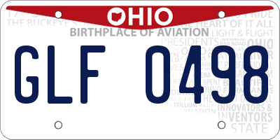 OH license plate GLF0498