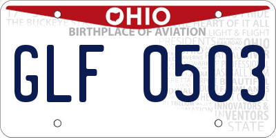 OH license plate GLF0503