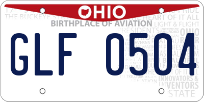 OH license plate GLF0504