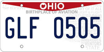 OH license plate GLF0505