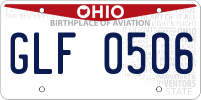 OH license plate GLF0506
