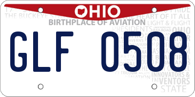 OH license plate GLF0508