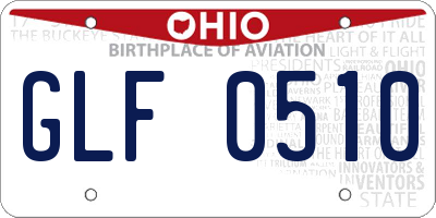 OH license plate GLF0510