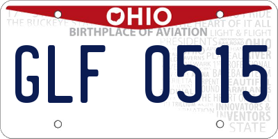OH license plate GLF0515