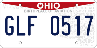OH license plate GLF0517