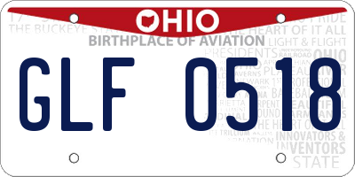 OH license plate GLF0518