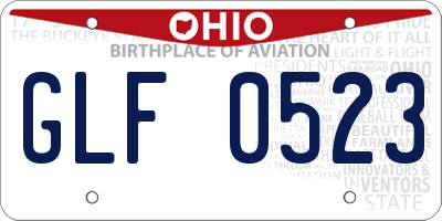 OH license plate GLF0523